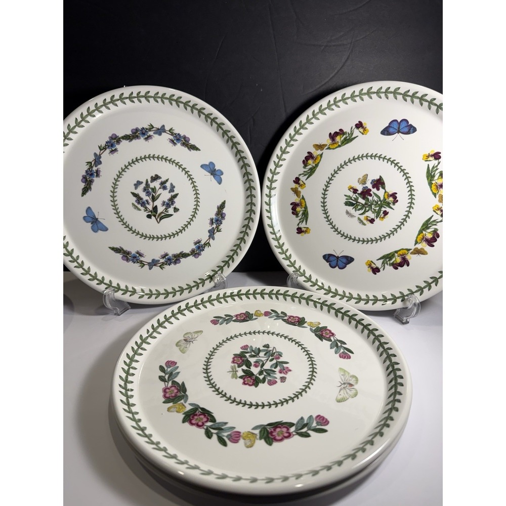 Set of 4 Portmeirion Botanic Garden Sweet William Dinner Plates 10.5" England - Picture 2 of 8